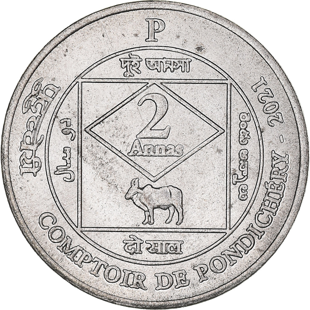 Monnaie, Inde française, 2 Annas, 2021, Pondichery, SPL, Cupro-nickel, KM:New