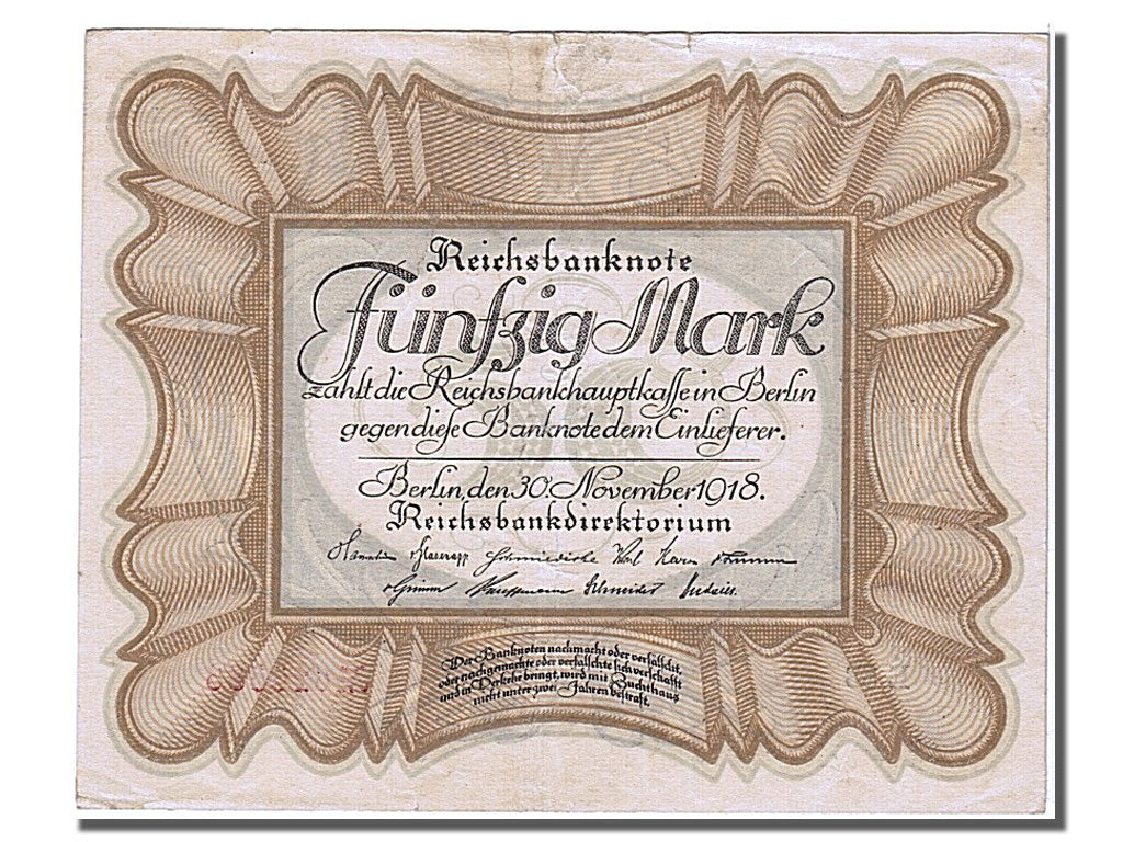 Billet, Allemagne, 50 Mark, 1918, 1918-11-30, TTB