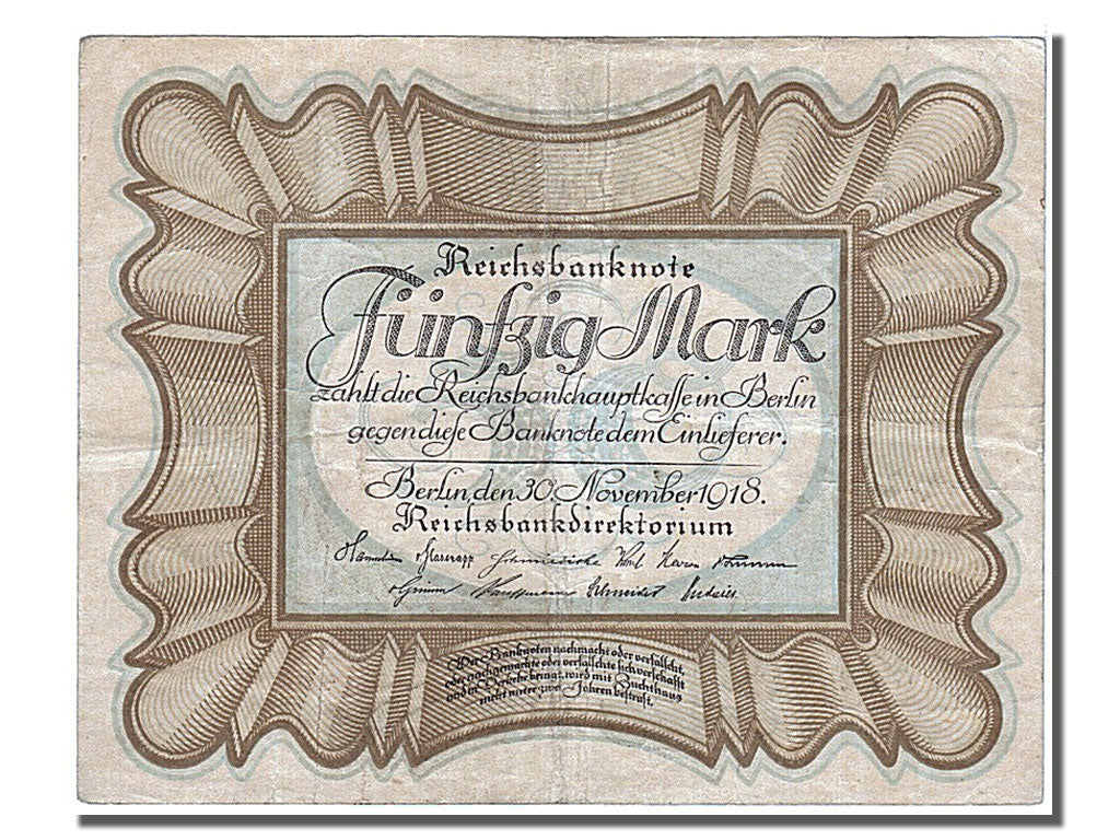 Banknote, Germany, 50 Mark, 1918, 1918-11-30, AU(50-53)
