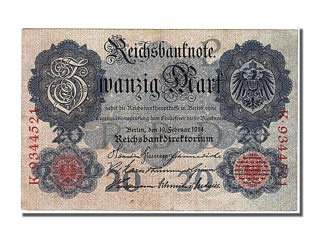 Geldschein, Deutschland, 20 Mark, 1914, 1914-02-19, SS+