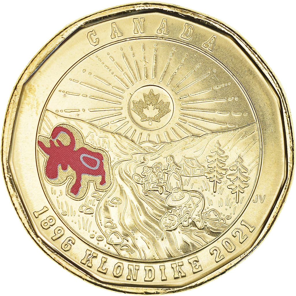 Coin, Canada, 125e anniversaire de la ruée vers l'or du Klondike, Dollar, 2021
