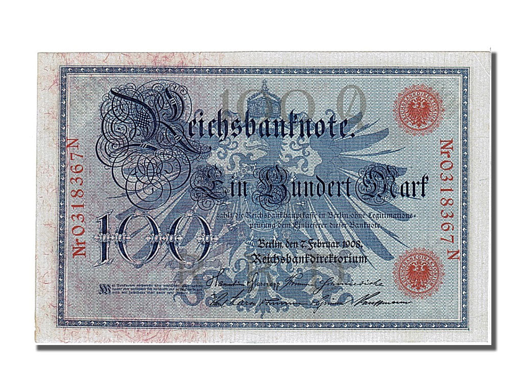 Banconote, Germania, 100 Mark, 1908, 1908-02-07, FDS