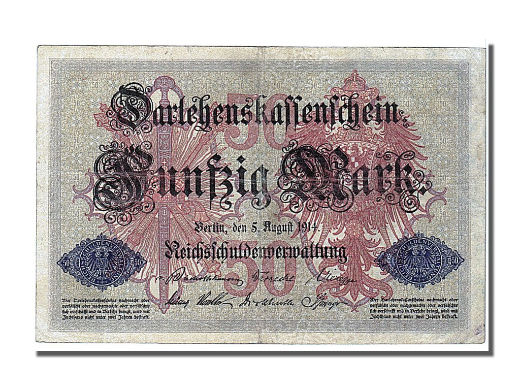 Banknote, Germany, 50 Mark, 1914, 1914-08-05, EF(40-45)