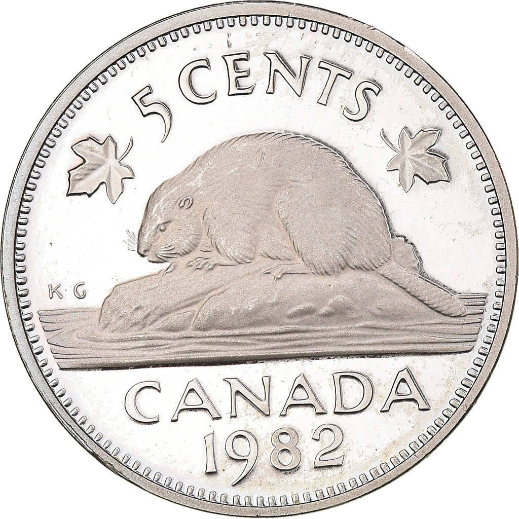 Coin, Canada, Elizabeth II, 5 Cents, 1982, Royal Canadian Mint, Ottawa, BE