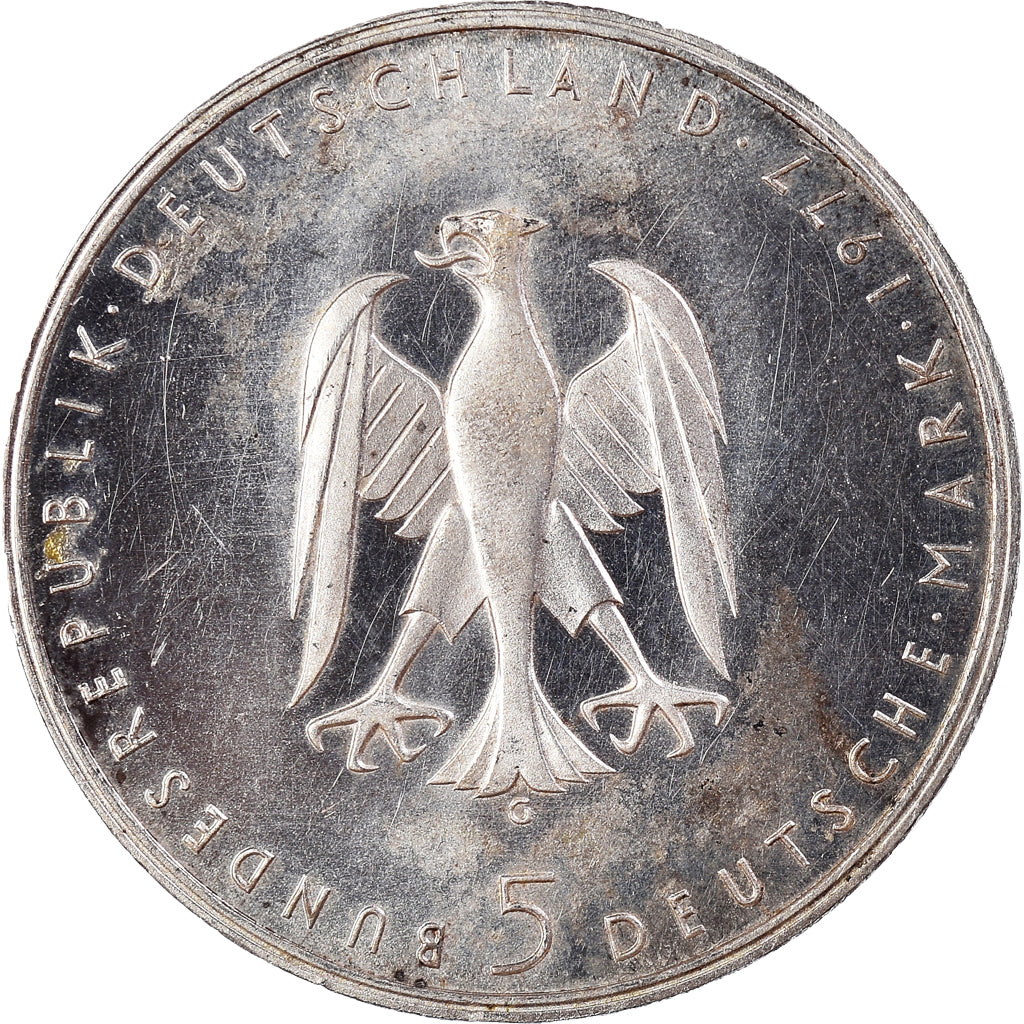 Moneta, GERMANIA - REPUBBLICA FEDERALE, 5 Mark, 1977, Karlsruhe, Germany, BB