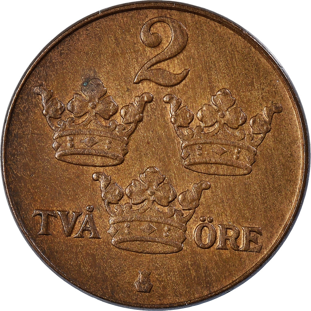 Moneda, Suecia, Gustaf V, 2 Öre, 1950, MBC+, Bronce, KM:778