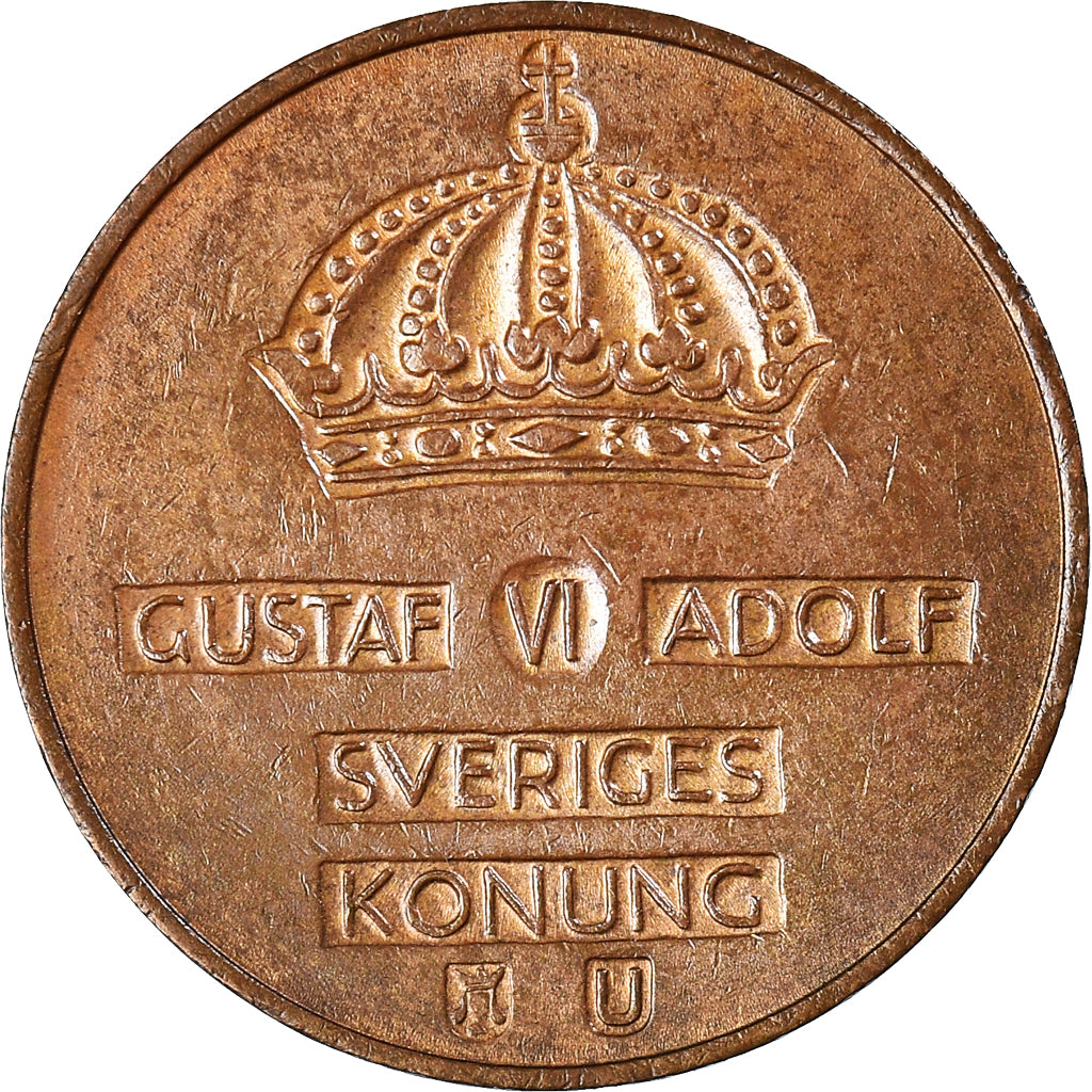 Moneta, Szwecja, Gustaf VI, 2 Öre, 1968, VF(30-35), Brązowy, KM:821