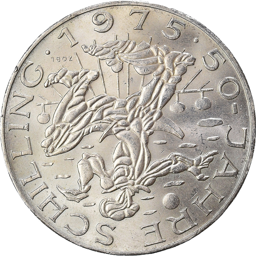 Münze, Österreich, 100 Schilling, 1975, VZ+, Silber, KM:2925