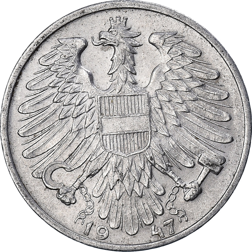 Coin, Austria, Schilling, 1947, AU(50-53), Aluminum, KM:2871