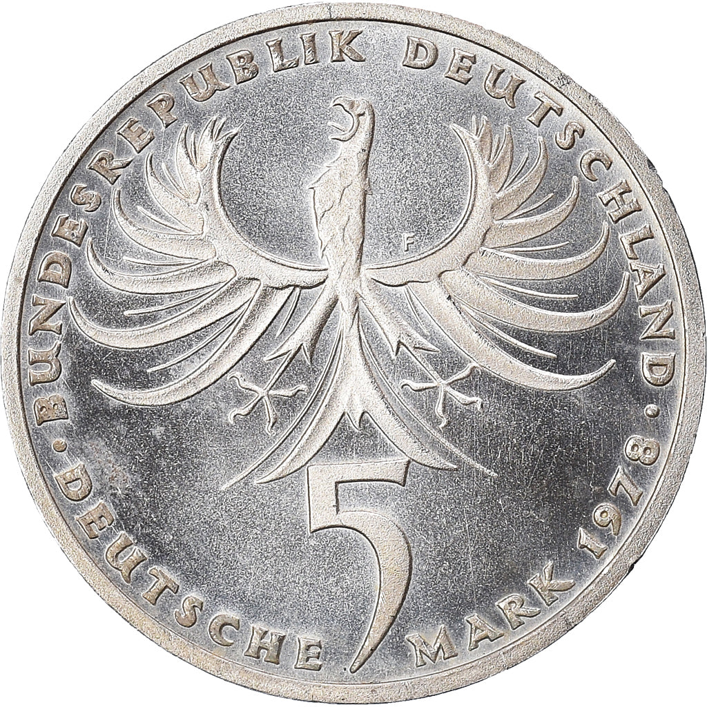 Moneta, Niemcy - RFN, 5 Mark, 1978, Stuttgart, Germany, BE, AU(50-53), Srebro