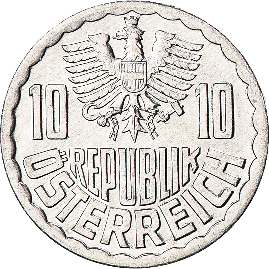 Moeda, Áustria, 10 Groschen, 1988, Vienna, MS(64), Alumínio, KM:2878
