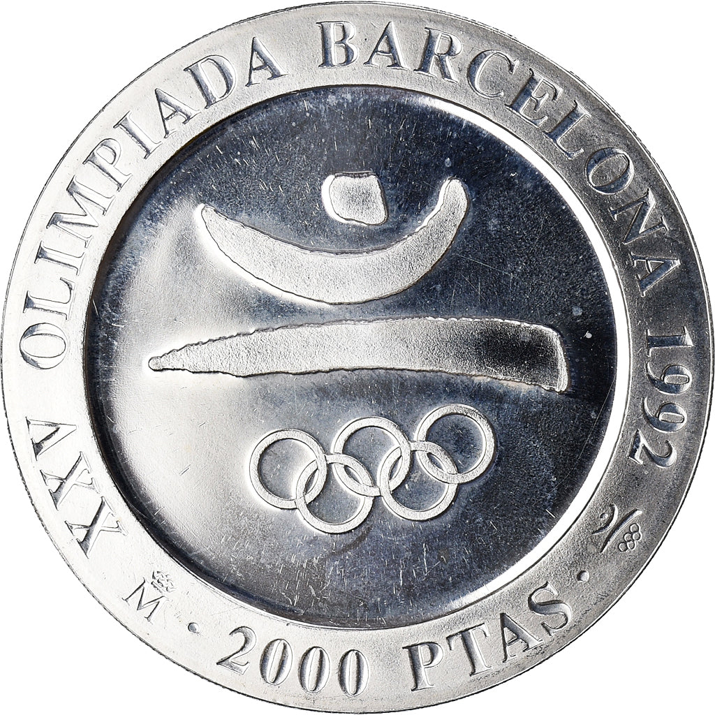 Moeda, Espanha, Juan Carlos I, 2000 Pesetas, 1990, MS(64), Prata, KM:859