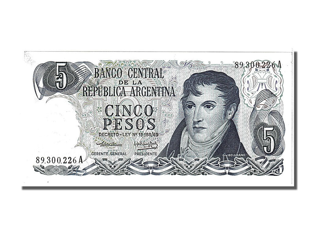 Banconote, Argentina, 5 Pesos, 1974, FDS