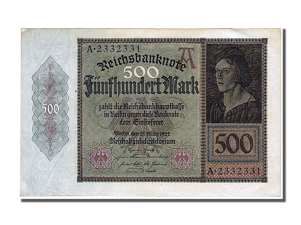 Geldschein, Deutschland, 500 Mark, 1922, 1922-03-27, VZ+