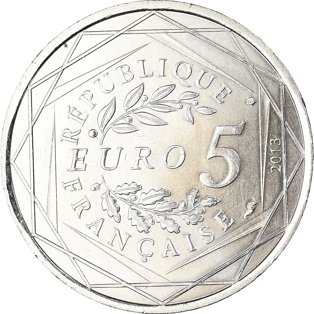 France, 5 Euro, 2013, Egalité., AU(55-58), Silver, Gadoury:EU646