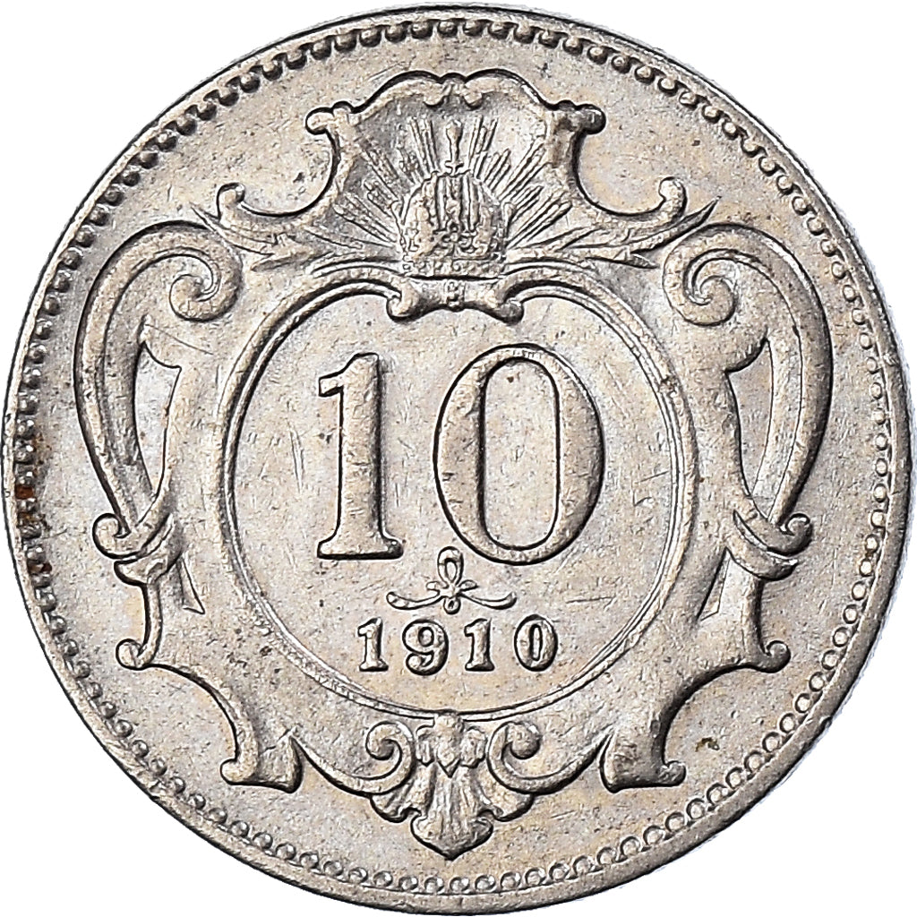 Moneta, Austria, Franz Joseph I, 10 Heller, 1910, BB, Nichel, KM:2802