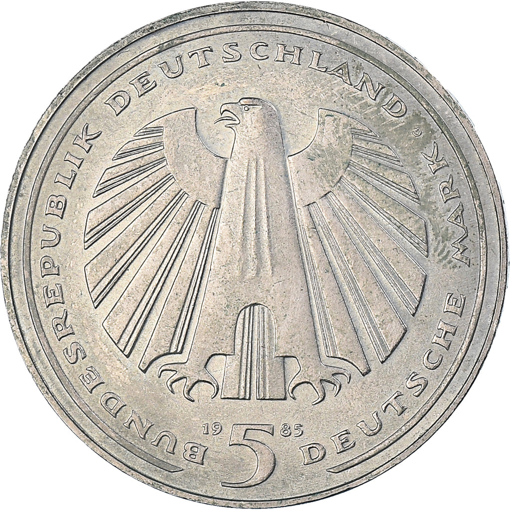 Coin, GERMANY - FEDERAL REPUBLIC, 5 Mark, 1985, Karlsruhe, Germany, VF(30-35)