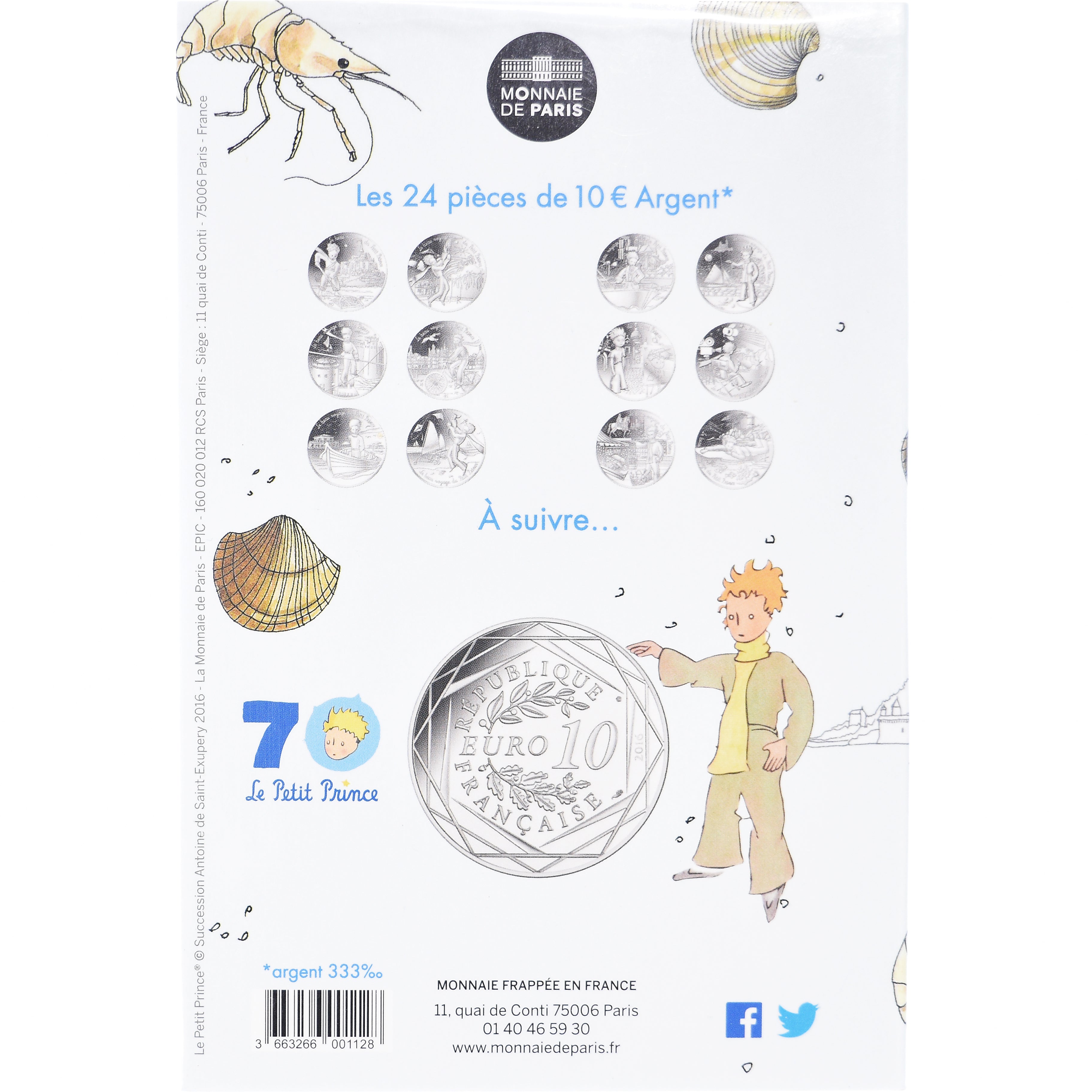 Francia, Monnaie de Paris, 10 Euro, Le Petit Prince (Mont Saint-Michel), 2016