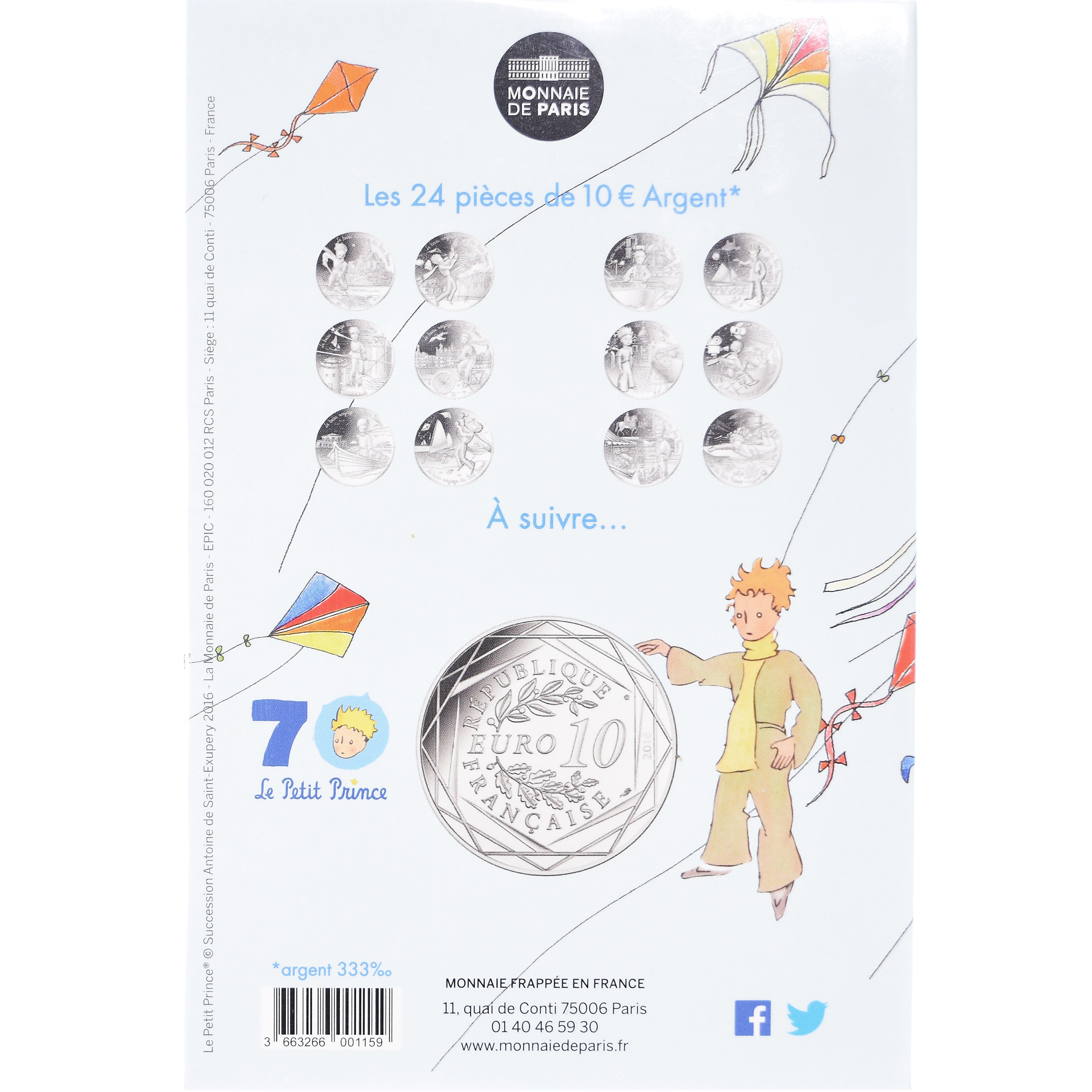 Francja, Monnaie de Paris, 10 Euro, Le Petit Prince (Plages du Nord), 2016