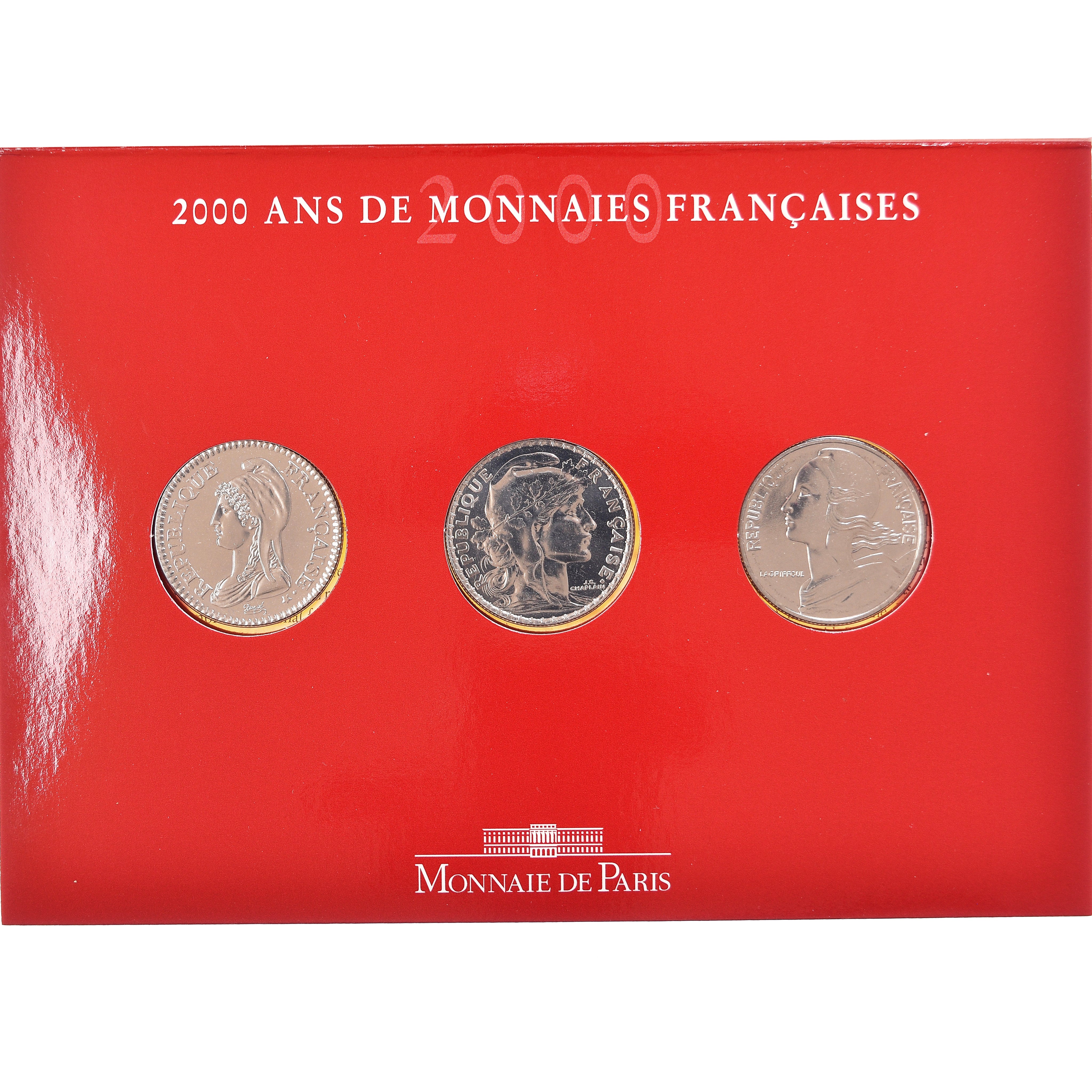 France, Coffret 3x 5 Francs, 2000 Ans de Monnaies Françaises (3/3), 2000, BU