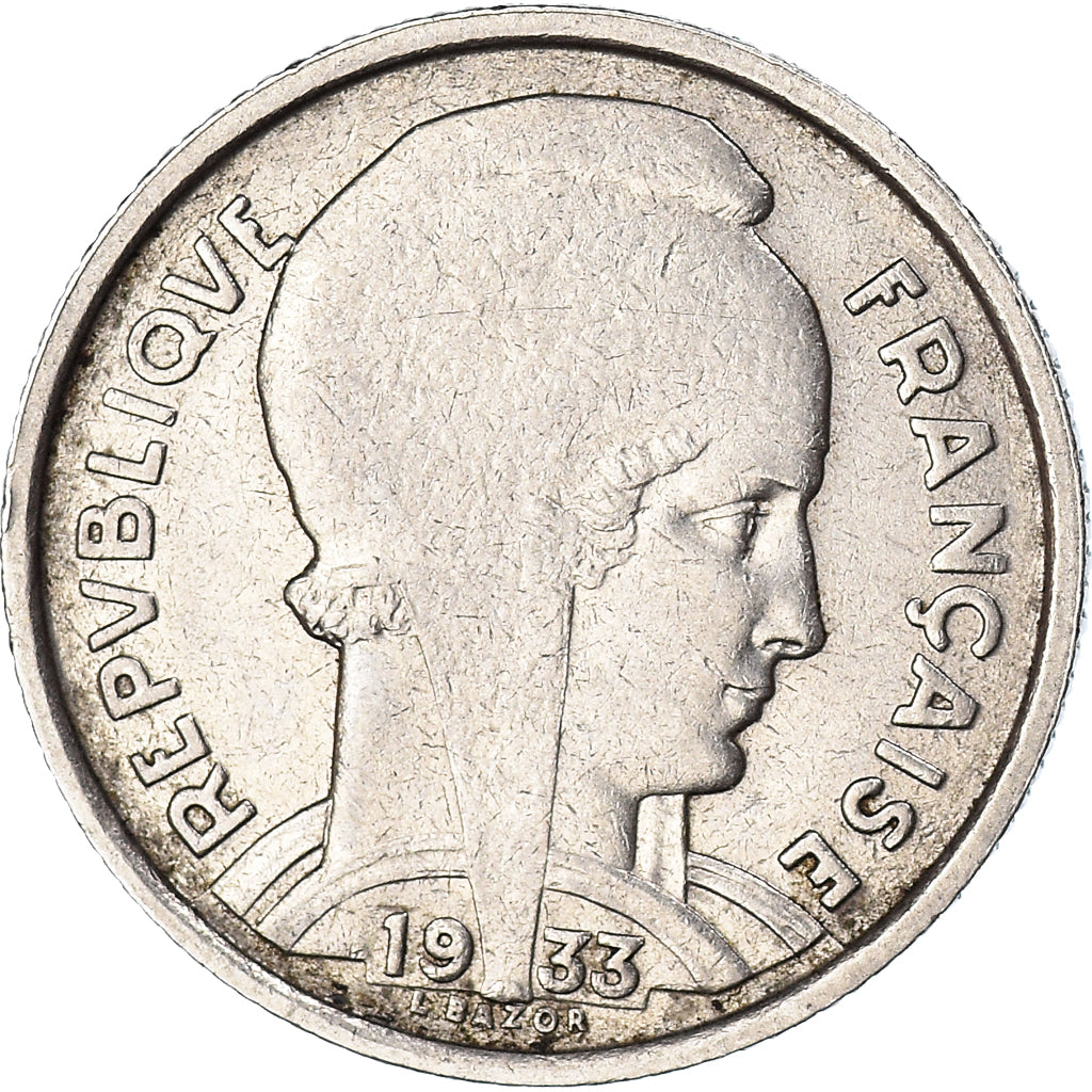 Coin, France, Bazor, 5 Francs, 1933, Paris, AU(50-53), Nickel, KM:887