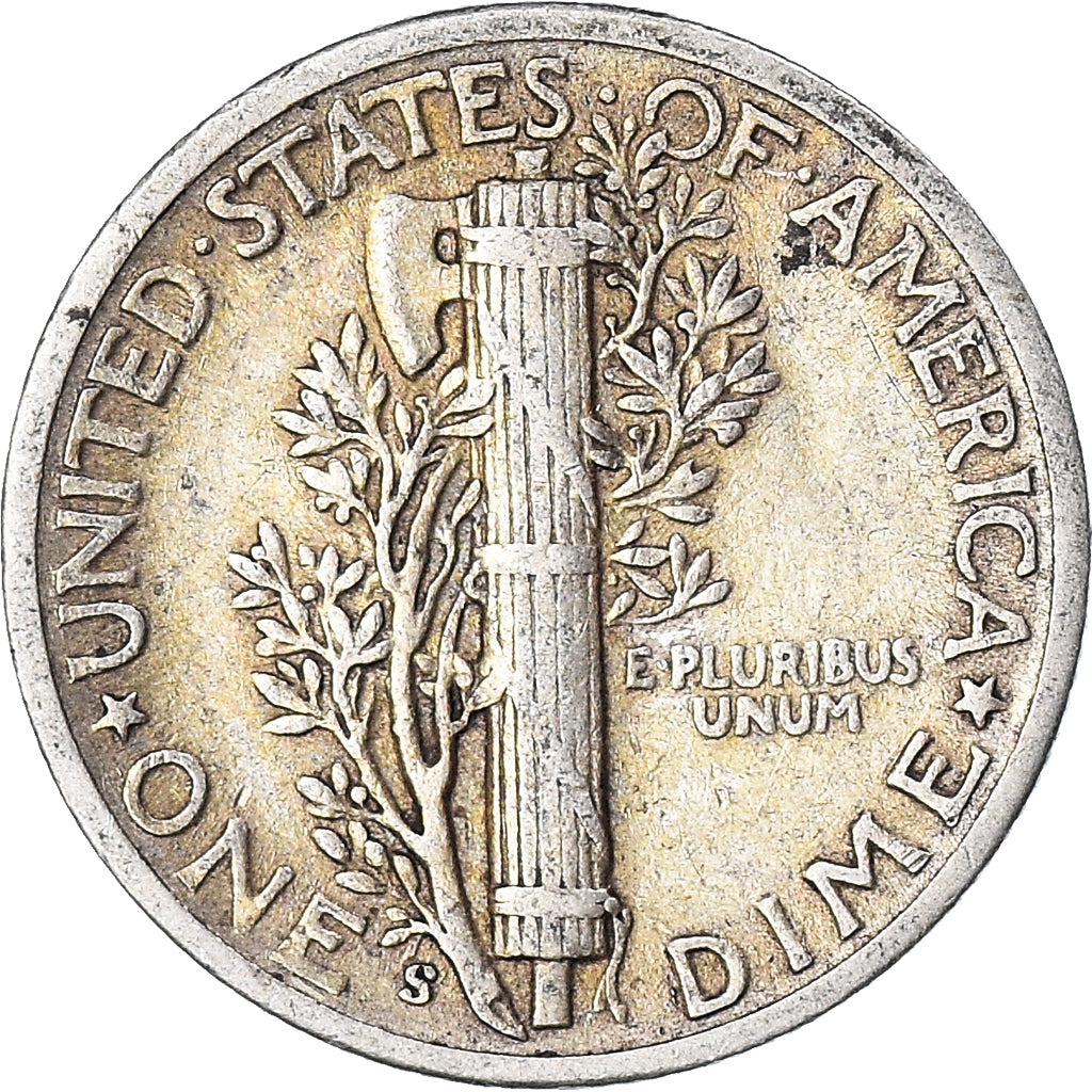 Munten, Verenigde Staten, Mercury Dime, Dime, 1945, U.S. Mint, San Francisco