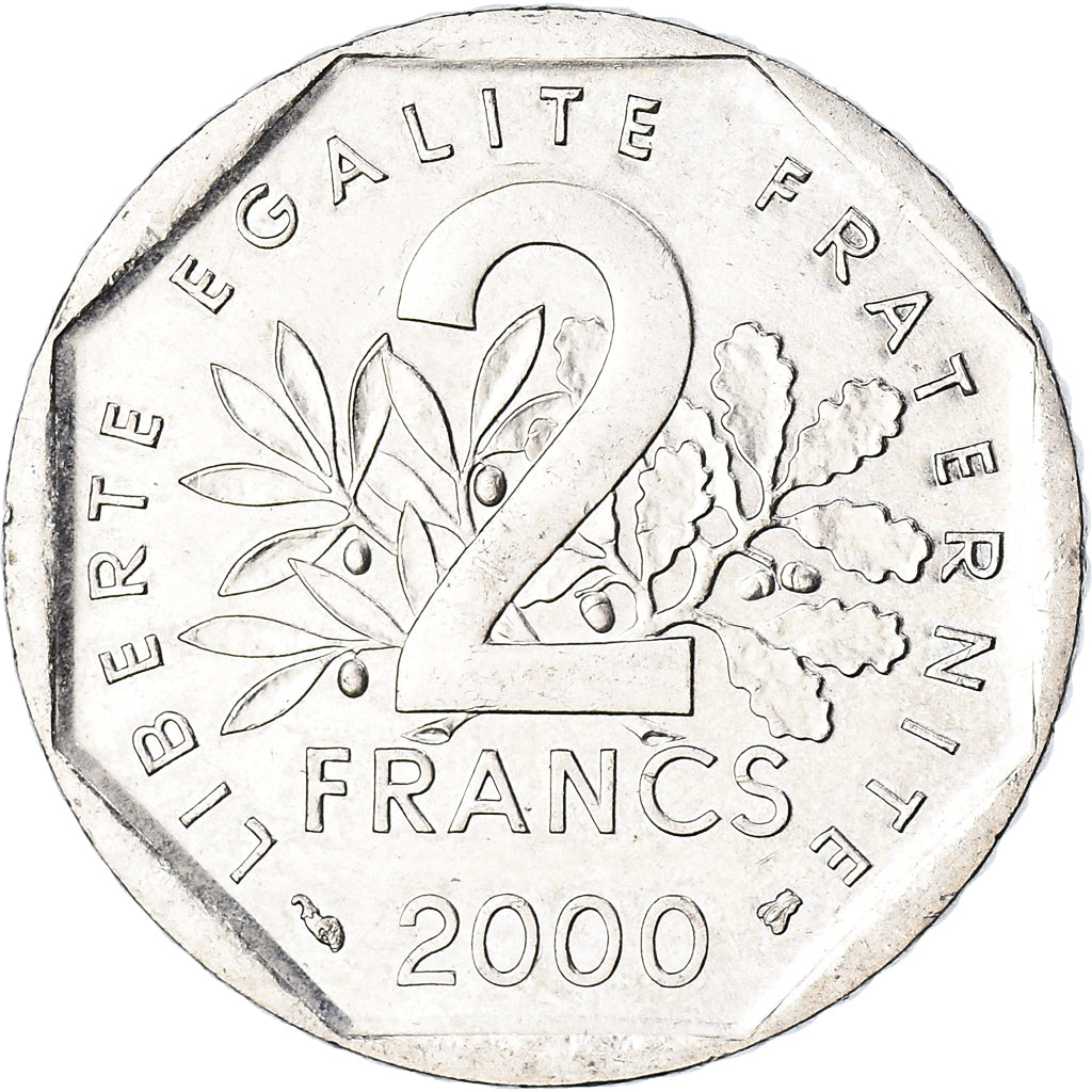 Moneta, Francia, Semeuse, 2 Francs, 2000, BB+, Nichel, KM:942.1, Gadoury:547