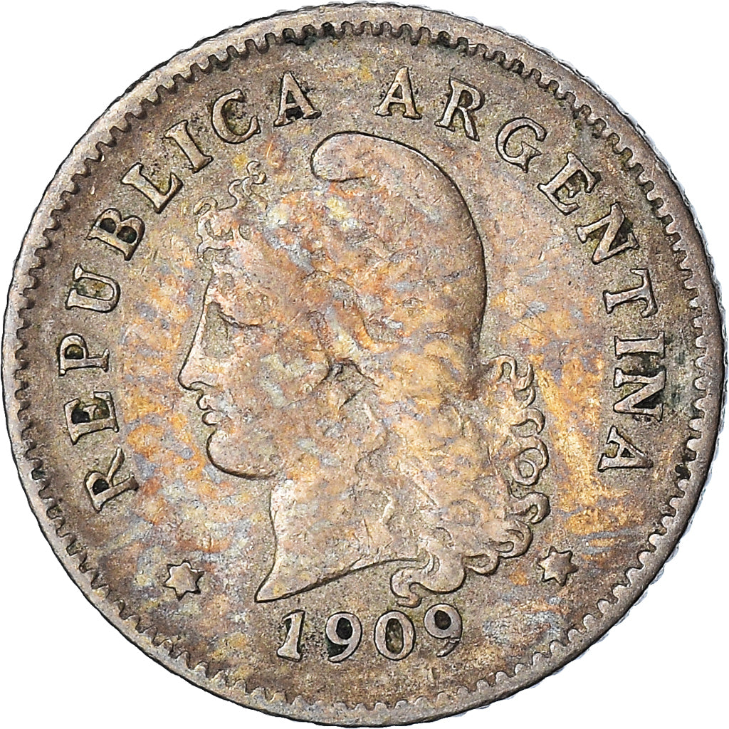 Coin, Argentina, 10 Centavos, 1909, EF(40-45), Copper-nickel, KM:35
