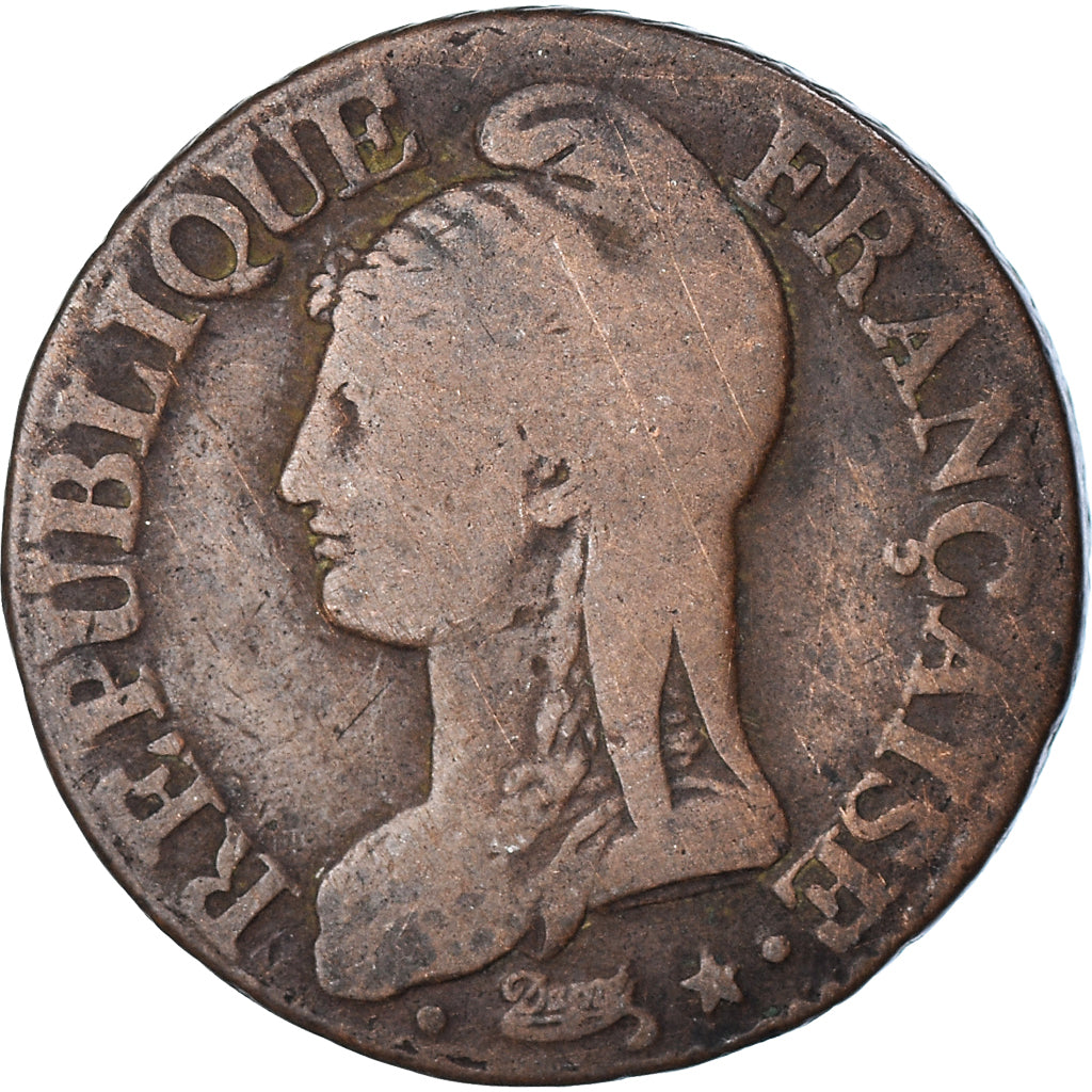 Münze, Frankreich, Dupré, 5 Centimes, AN 5, Paris, S, Bronze, KM:640.1