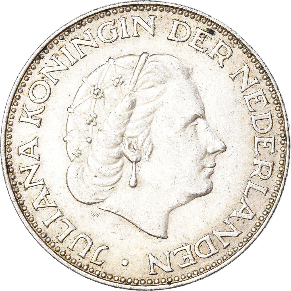 Moeda, Países Baixos, Juliana, 2-1/2 Gulden, 1959, EF(40-45), Prata, KM:185