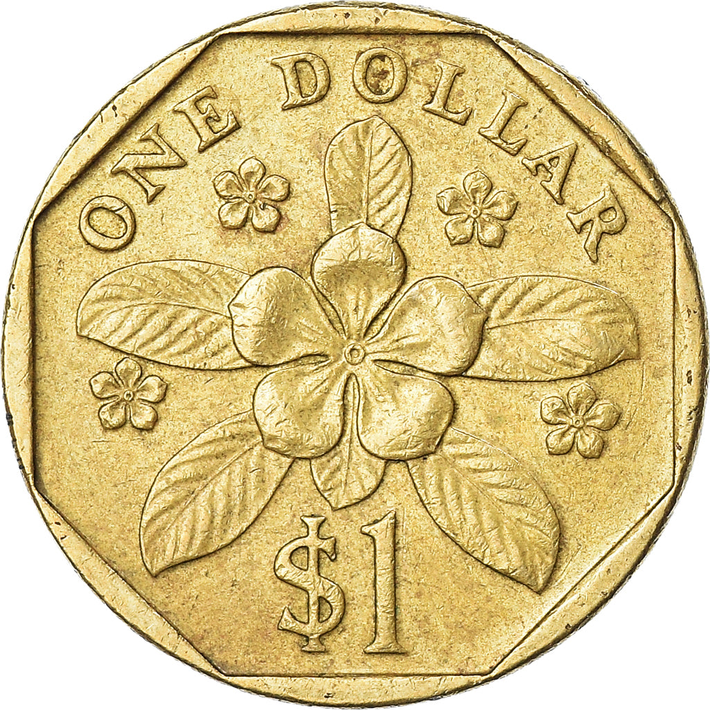 Coin, Singapore, Dollar, 1997, Singapore Mint, EF(40-45), Aluminum-Bronze