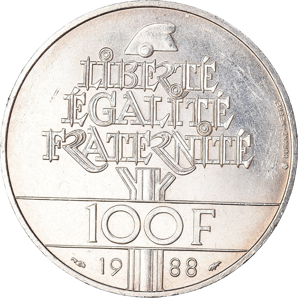 Monnaie, France, Fraternité, 100 Francs, 1988, TTB+, Argent, Gadoury:903