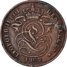 Moeda, Bélgica, 2 Centimes, 1902, VF(20-25), Cobre, KM:36