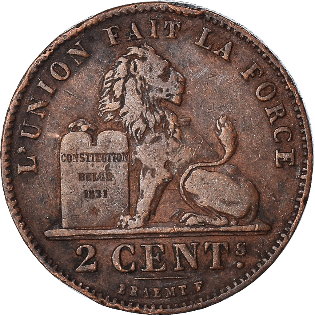 Moeda, Bélgica, 2 Centimes, 1902, VF(20-25), Cobre, KM:36