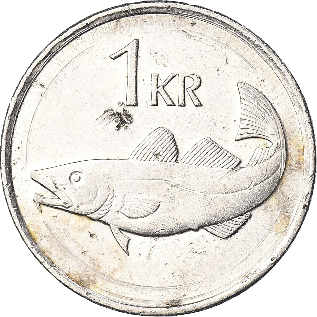 Munten, IJsland, Krona, 1991, ZF, Nickel plated steel, KM:27A