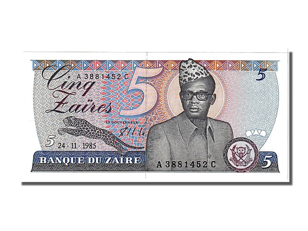 Banknote, Zaire, 5 Zaïres, 1985, 1985-11-24, UNC(65-70)