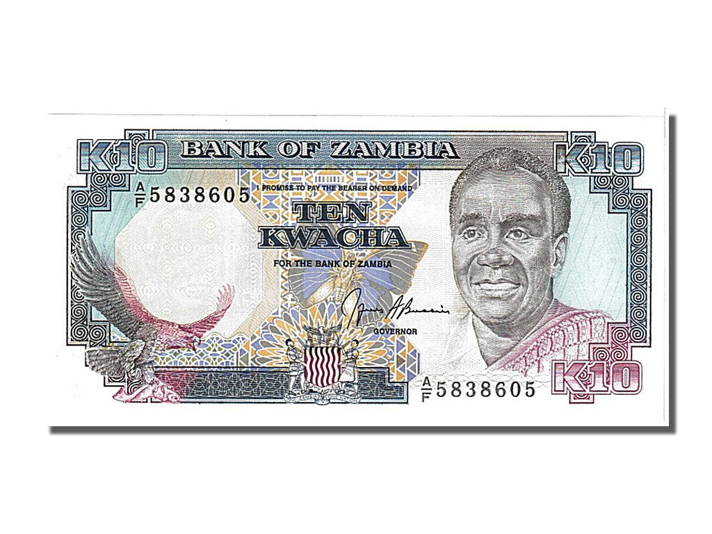 Banknote, Zambia, 10 Kwacha, 1989, UNC(65-70)