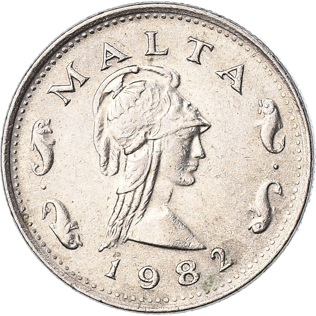 Coin, Malta, 2 Cents, 1982, EF(40-45), Copper-nickel, KM:58