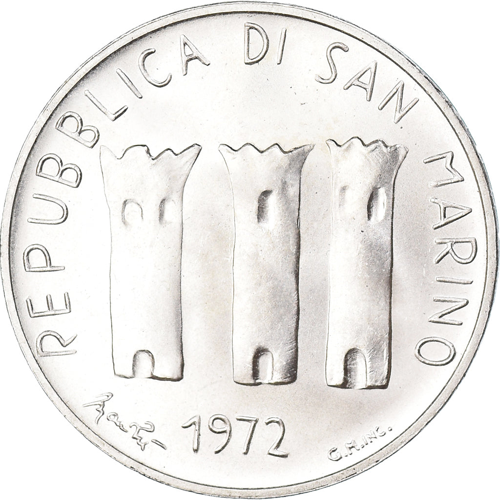 Coin, San Marino, 500 Lire, 1972, Rome, FDC, MS(65-70), Silver, KM:21