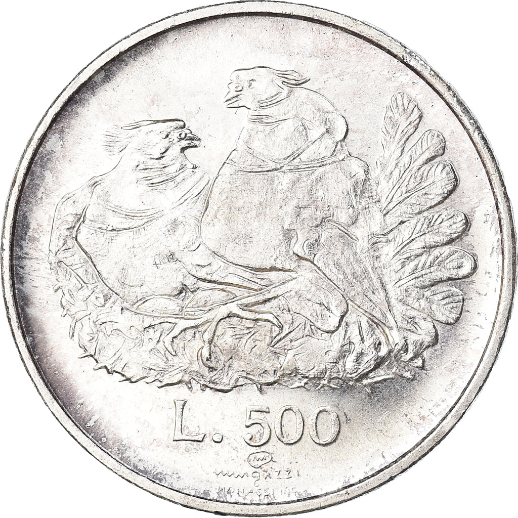 Moeda, San Marino, 500 Lire, 1974, Rome, MS(63), Prata, KM:37