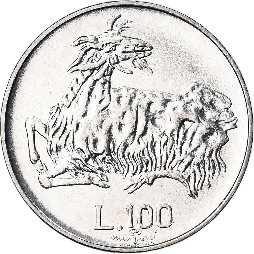 Coin, San Marino, 100 Lire, 1974, Rome, FDC, MS(65-70), Steel, KM:36