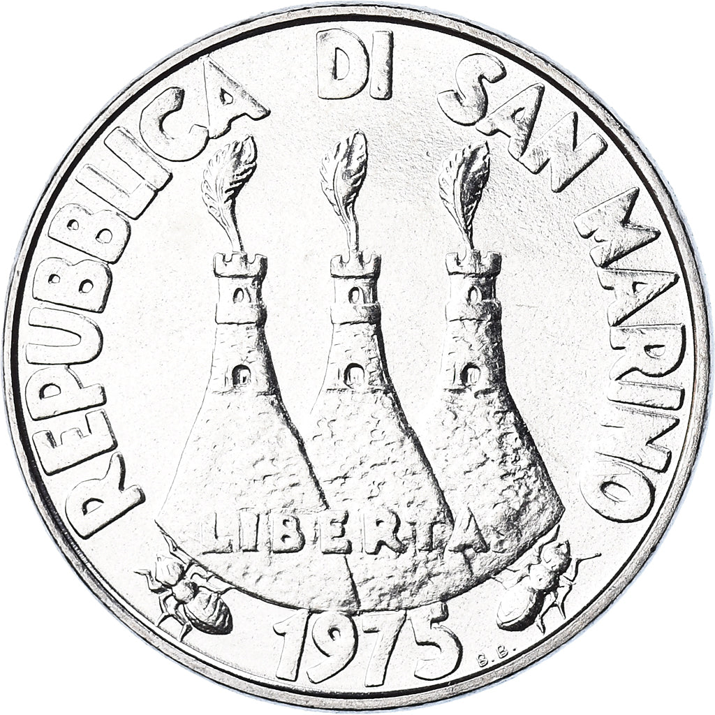 Moneta, San Marino, 100 Lire, 1975, Rome, FDC, MS(65-70), Stal, KM:46