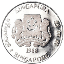 Coin, Singapore, Cent, 1988, Singapore Mint, BE, MS(65-70), Silver, KM:49a