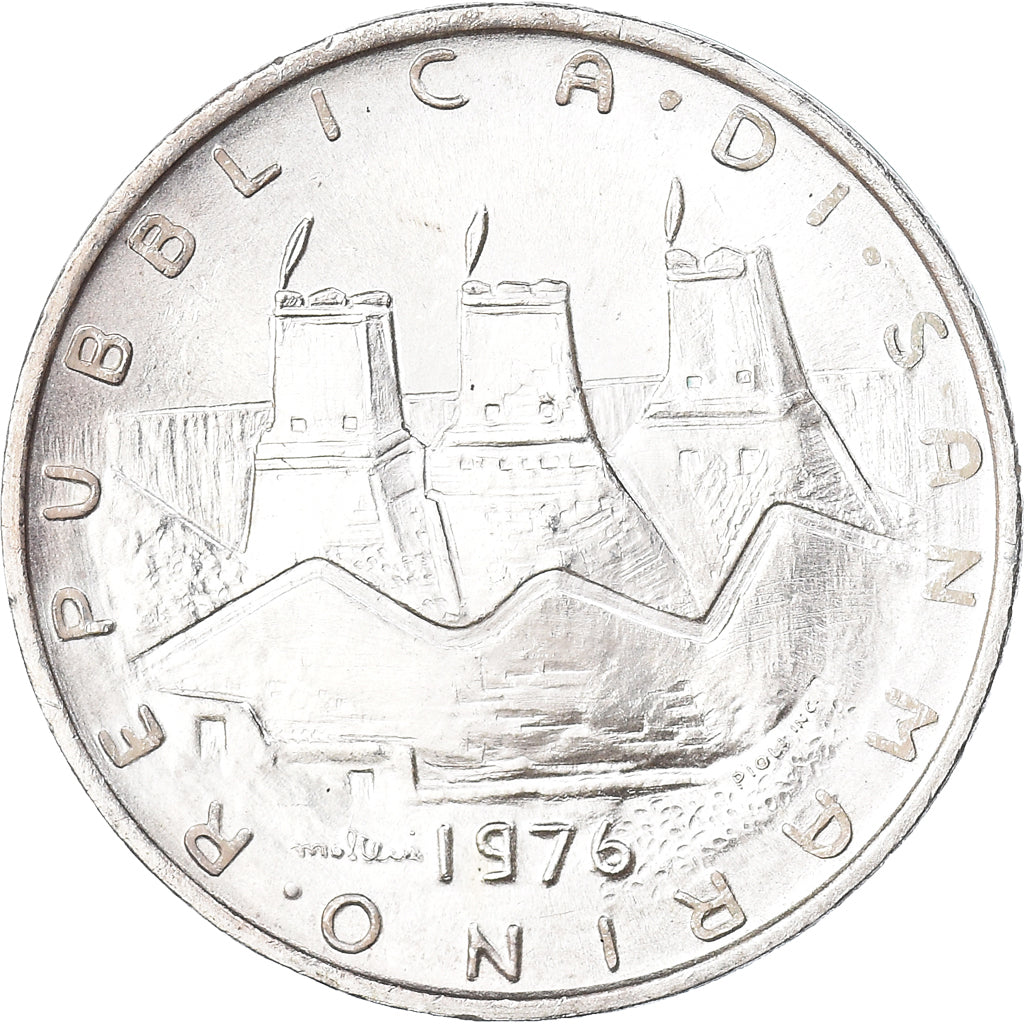 Moneta, San Marino, 500 Lire, 1976, Rome, FDC, MS(65-70), Srebro, KM:58