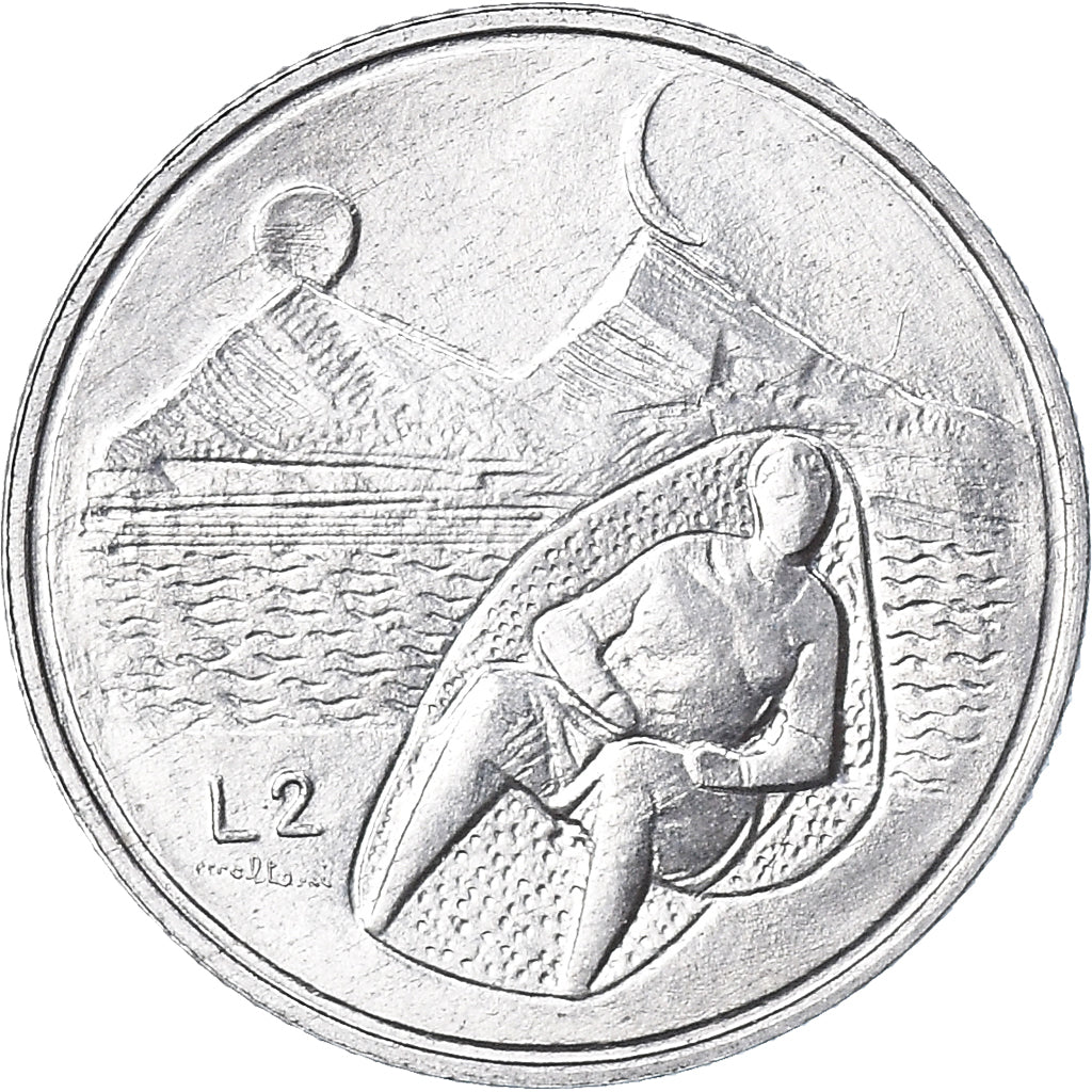 Moeda, San Marino, 2 Lire, 1976, FDC, MS(65-70), Alumínio, KM:52