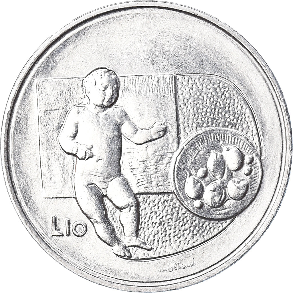 Coin, San Marino, 10 Lire, 1976, Rome, FDC, MS(65-70), Aluminum, KM:54