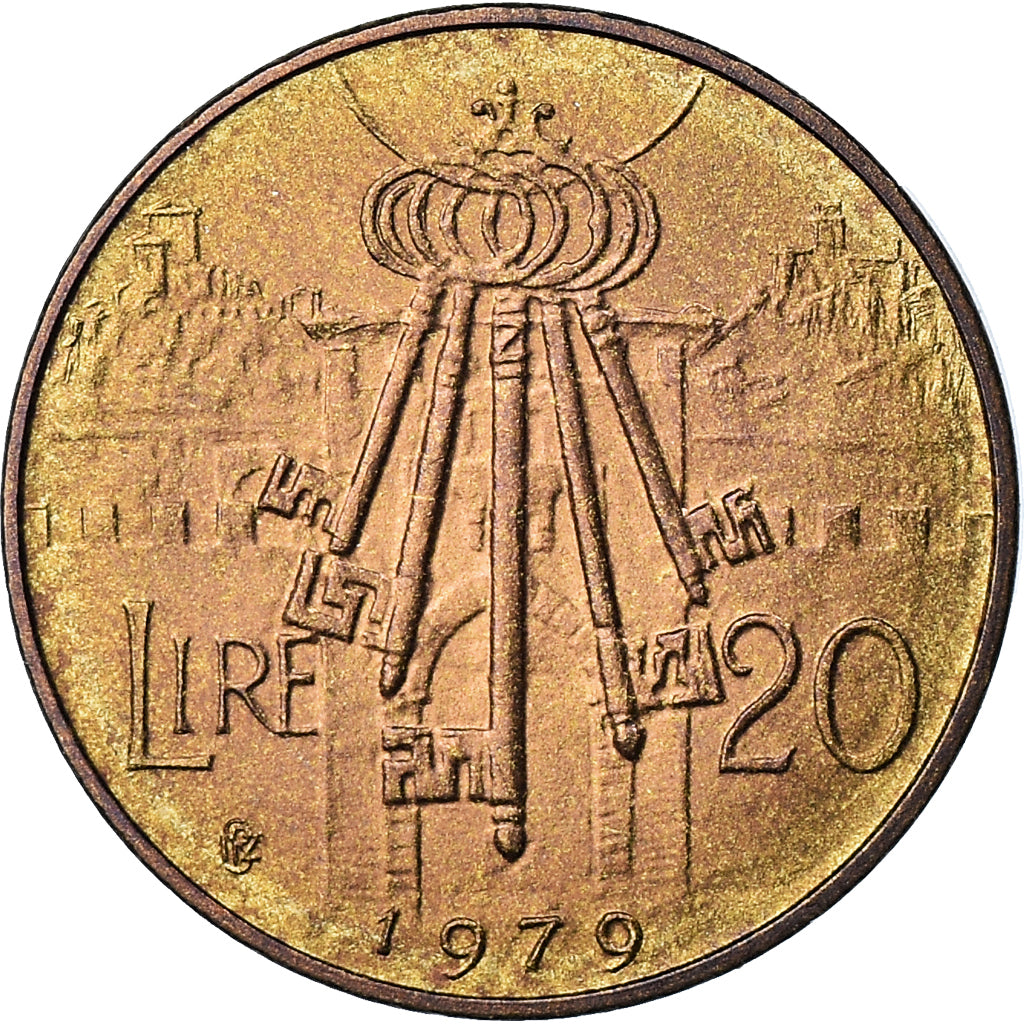 Moneda, San Marino, 20 Lire, 1979, EBC, Aluminio - bronce, KM:93