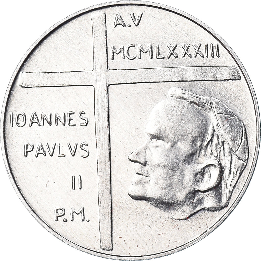 Coin, VATICAN CITY, John Paul II, 10 Lire, 1983, Rome, FDC, MS(65-70), Aluminum