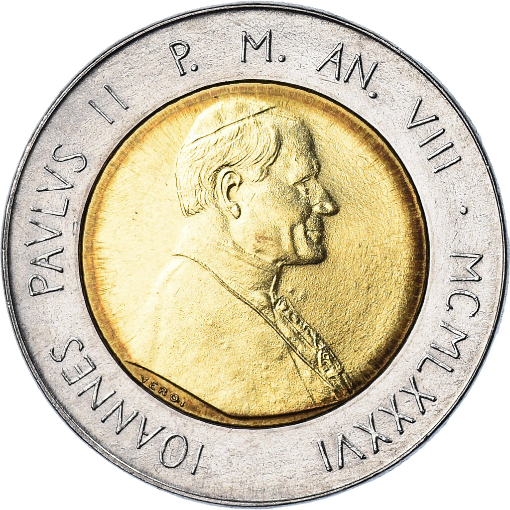 Moeda, CIDADE DO VATICANO, John Paul II, 500 Lire, 1986, FDC, MS(65-70)