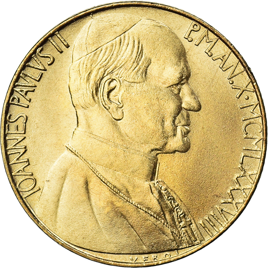 Coin, VATICAN CITY, John Paul II, 200 Lire, 1988, Roma, FDC, MS(65-70)